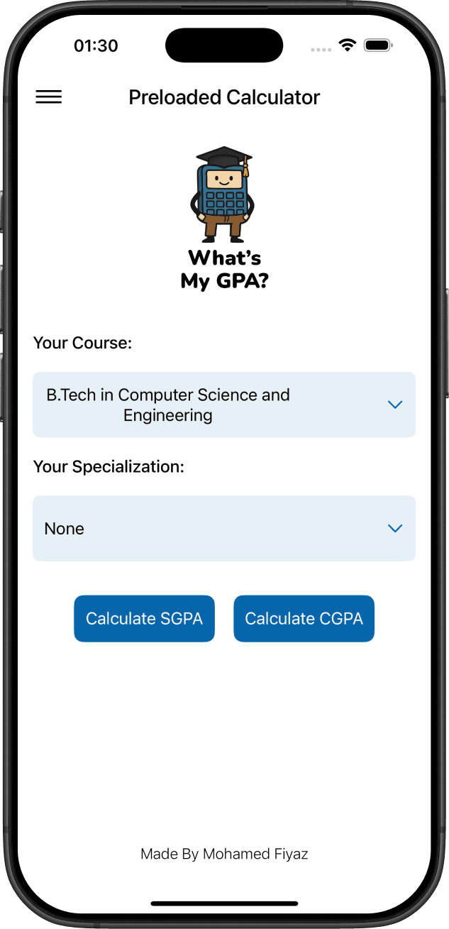 Preloaded Calculator